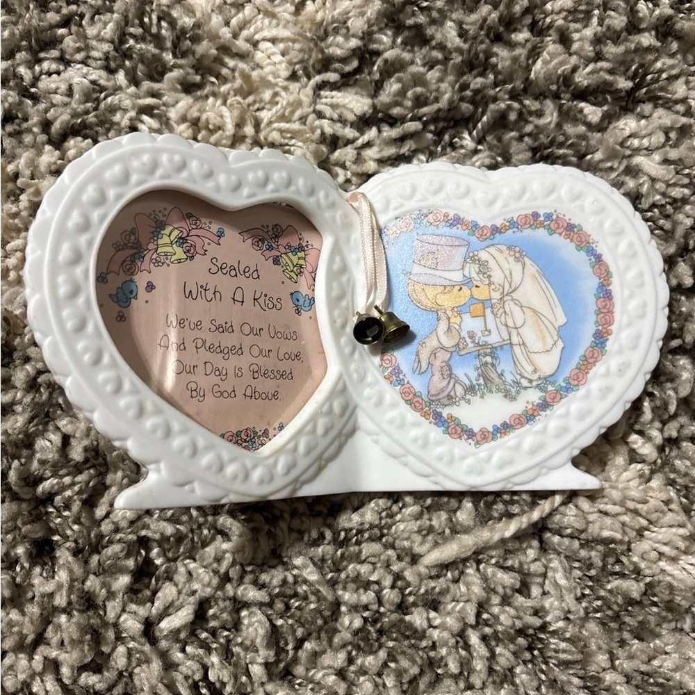 Precious Moments White and Pink Heart Picture Frame
